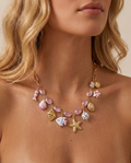 Happy stone chubby seastar bedel ketting roze