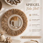 Boho Wandspiegel Shell